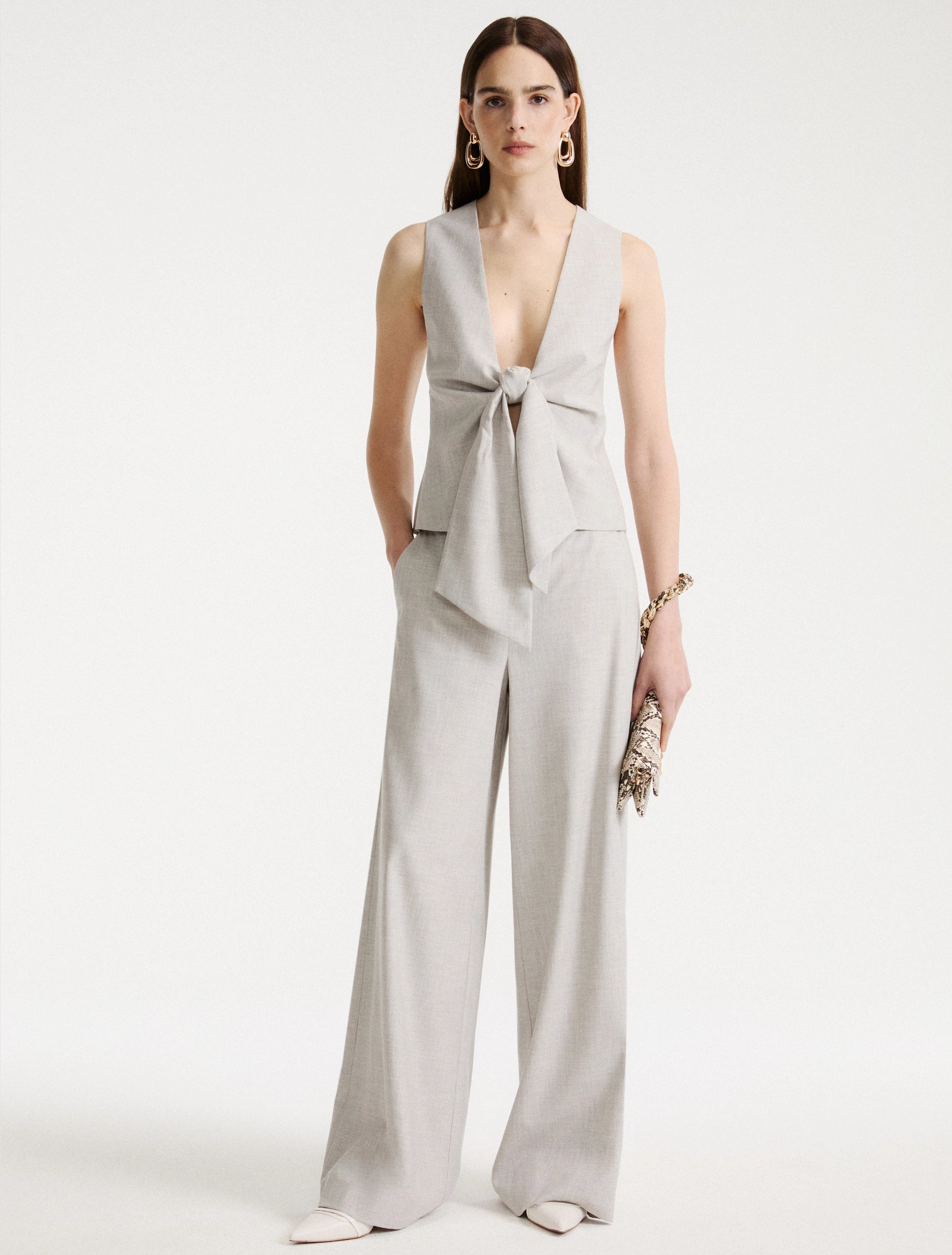Marella  Eroico Knitted Waistcoat Light Grey