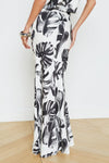 L'Agence Zeta Printed Palm Long Skirt