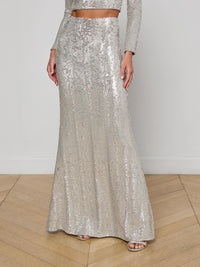 L'Agence Zeta Sequin Maxi Skirt