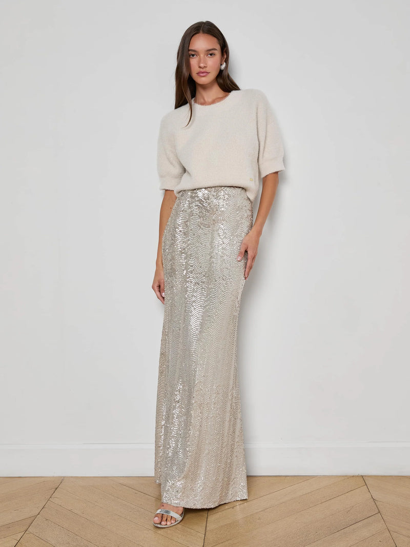 L'Agence Zeta Sequin Maxi Skirt