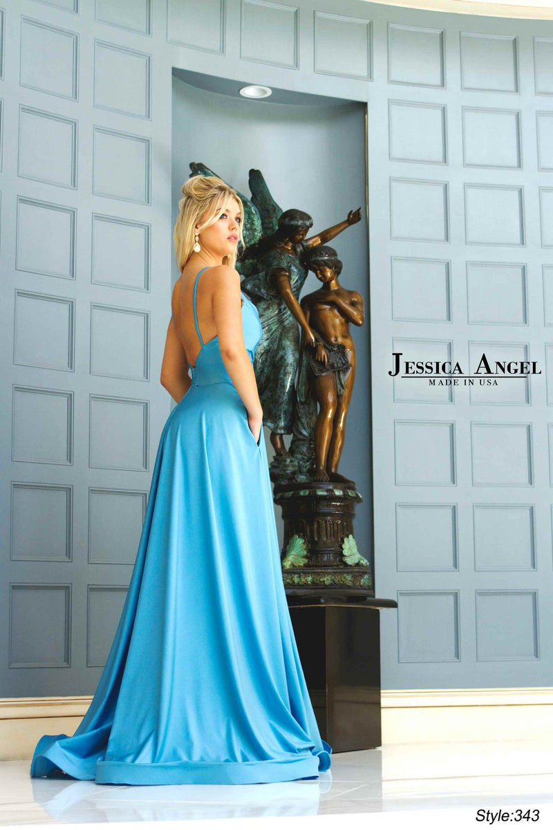 Jessica Angel Spaghetti Prom Strap Dress Gown