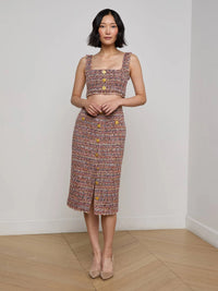 L'Agence Tai Tweed Midi Skirt