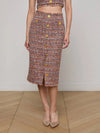 L'Agence Tai Tweed Midi Skirt
