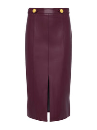 L'Agence Arlette Vegan Leather Midi Skirt