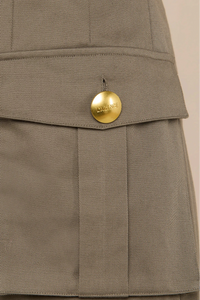 L'Agence 3474CTB-SMOL Maelis Paperbag Mini Skirt Smokey Olive