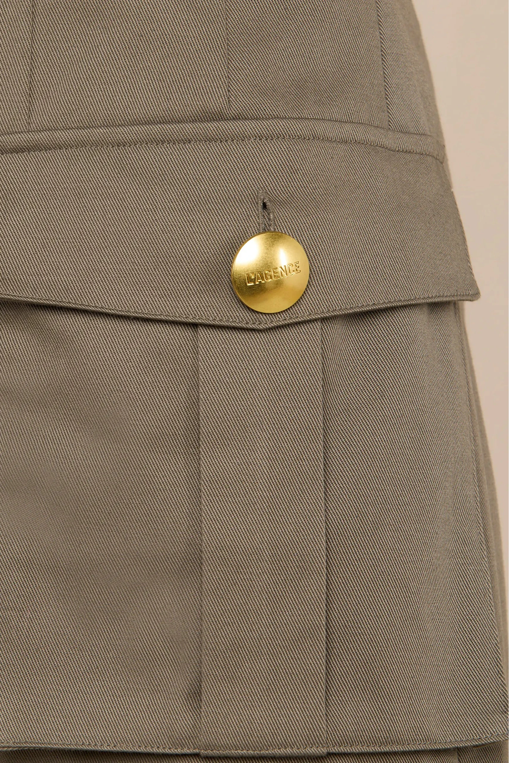L'Agence 3474CTB-SMOL Maelis Paperbag Mini Skirt Smokey Olive