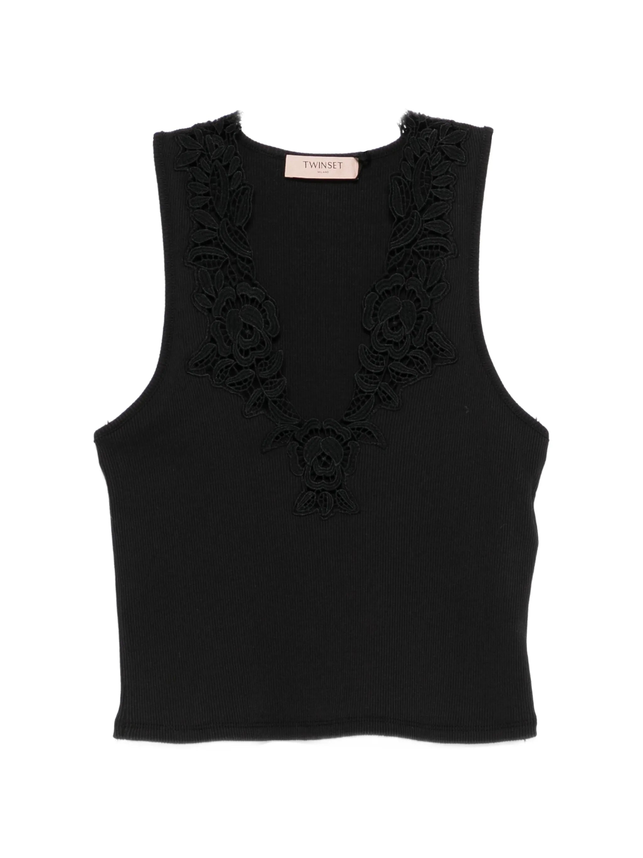 Débardeur côtelé Twinset noir