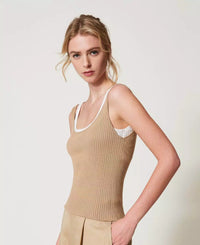 Twinset Trompe-l'œil fitted knit top