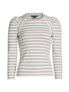 Veronica Beard Delano Striped Stretch-Cotton Top