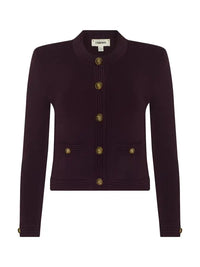 L'Agence 80161NXC2-MLBG Gilet court Patsy à col rond Malbec/Gold