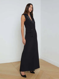 L'Agence 61280PMB-BLAC Robe blazer sans manches Calliope noire