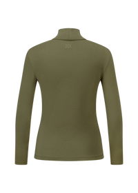 Riani Long-Sleeve Top With Stand-Up Collar Olive