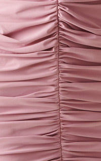 Greta Constantine Mergan Draped V-Neck Gown with Flounce Malva/Rose