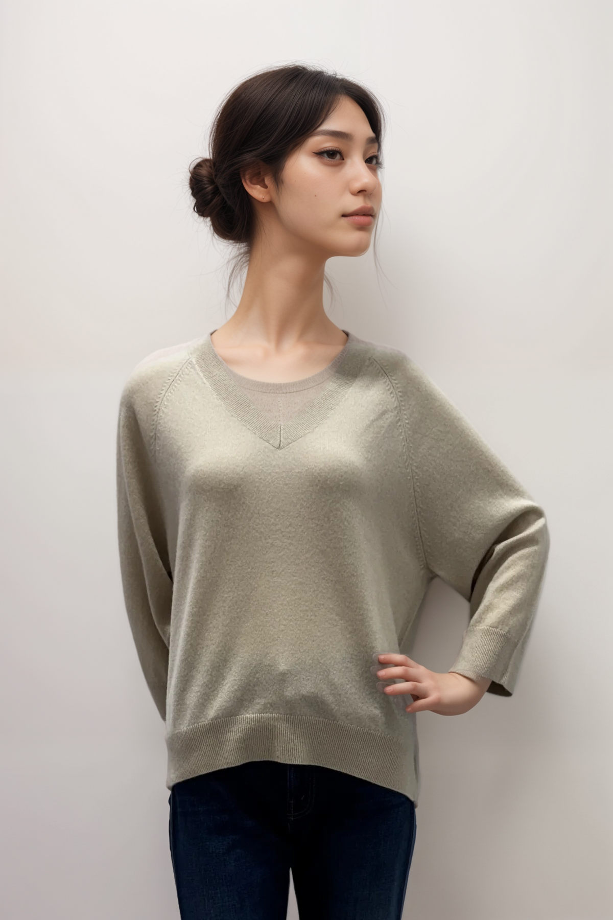Repeat V-Neck Relaxed Sweater