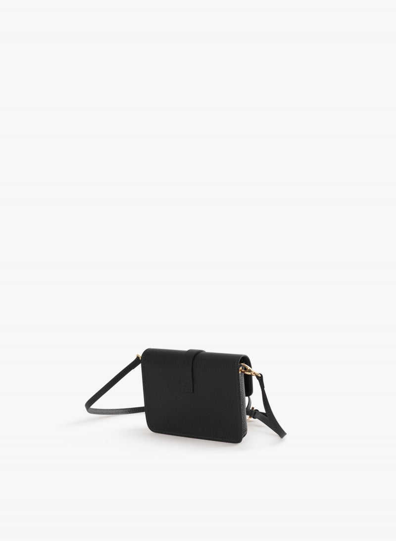 Cinzia Rocca Genuine Leather Mini Shoulder Bag - Black