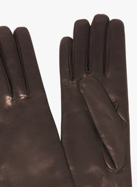 Cinzia Rocca Long Brown Nappa Leather Gloves Brown