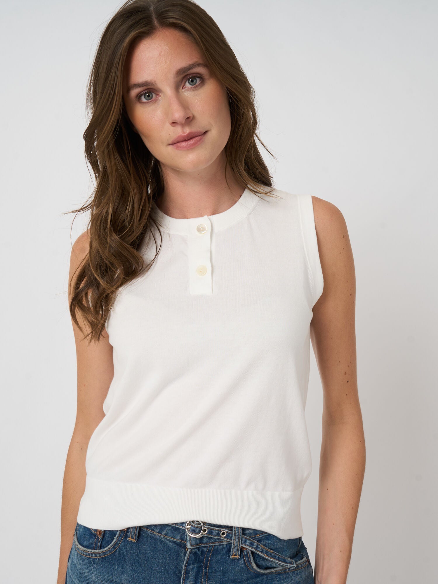 Repeat Superfine Cotton Sleeveless Top