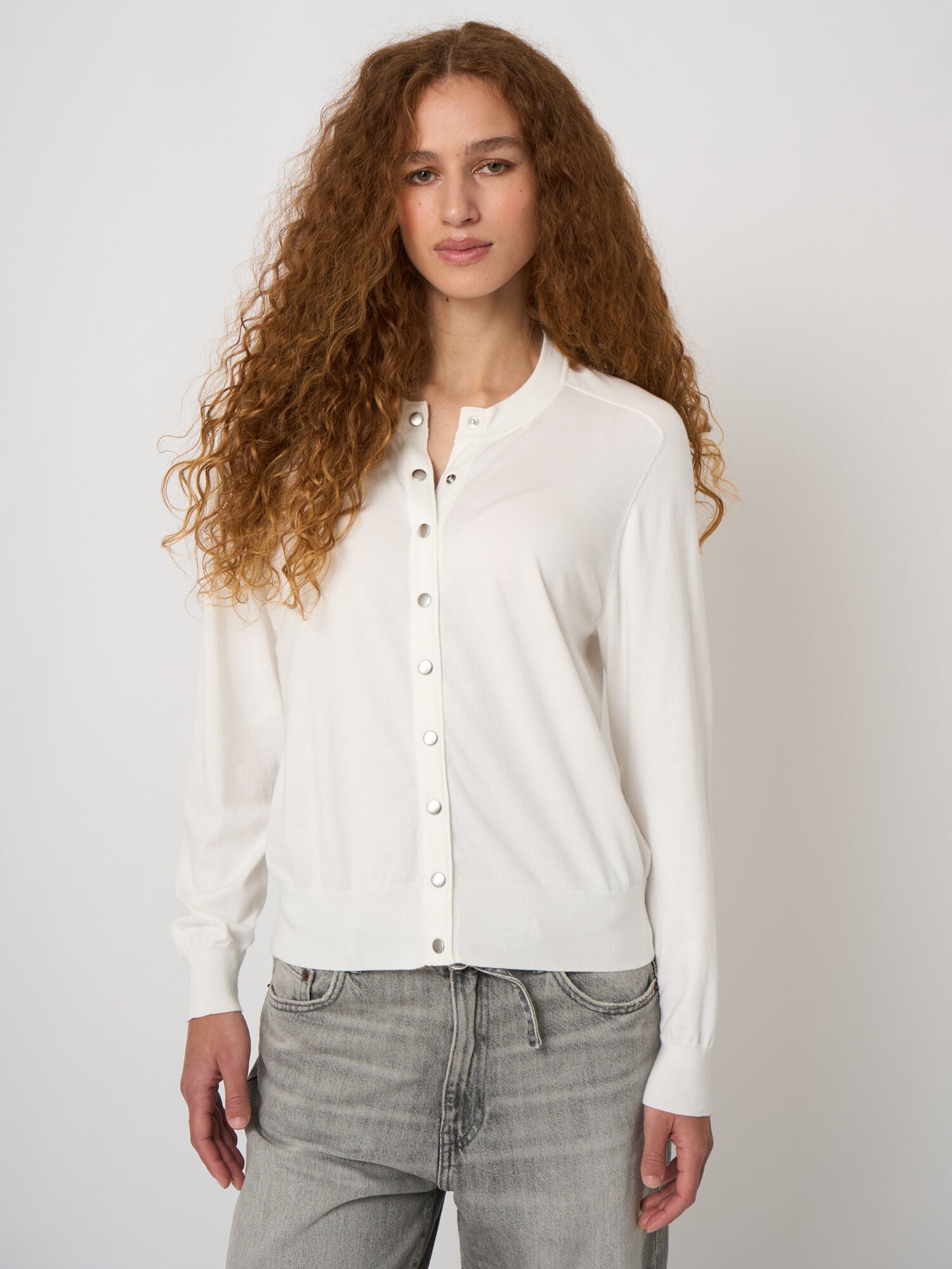 Repeat Superfine Cotton Cardigan White