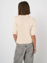 Repeat Chunky Knit Cotton-Blend Polo Cardigan