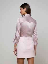 L'Agence Blouse en soie Dani Lilas glacé