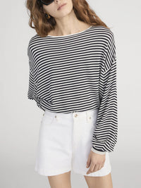 Frame The Striped Slouchy Sweater Cream Multi