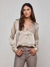 L'Agence Tyler Silk Blouse Smoke Gray