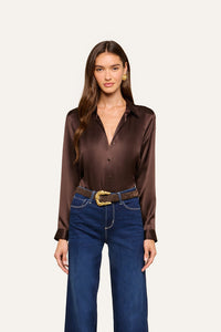 L'Agence Tyler Long-Sleeve Blouse Concord Grape Multiphoto Floral