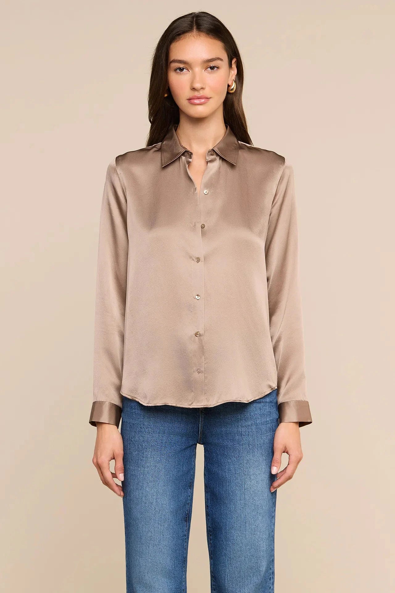L'Agence Tyler Long-Sleeve Blouse - Light Cardamom