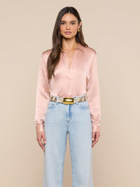 L'Agence Blouse en soie Tyler Misty Rose