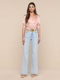 L'Agence Blouse en soie Tyler Misty Rose