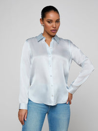 Blouse en soie Tyler L'Agence Bleu brume pâle