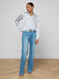 Blouse en soie Tyler L'Agence Bleu brume pâle