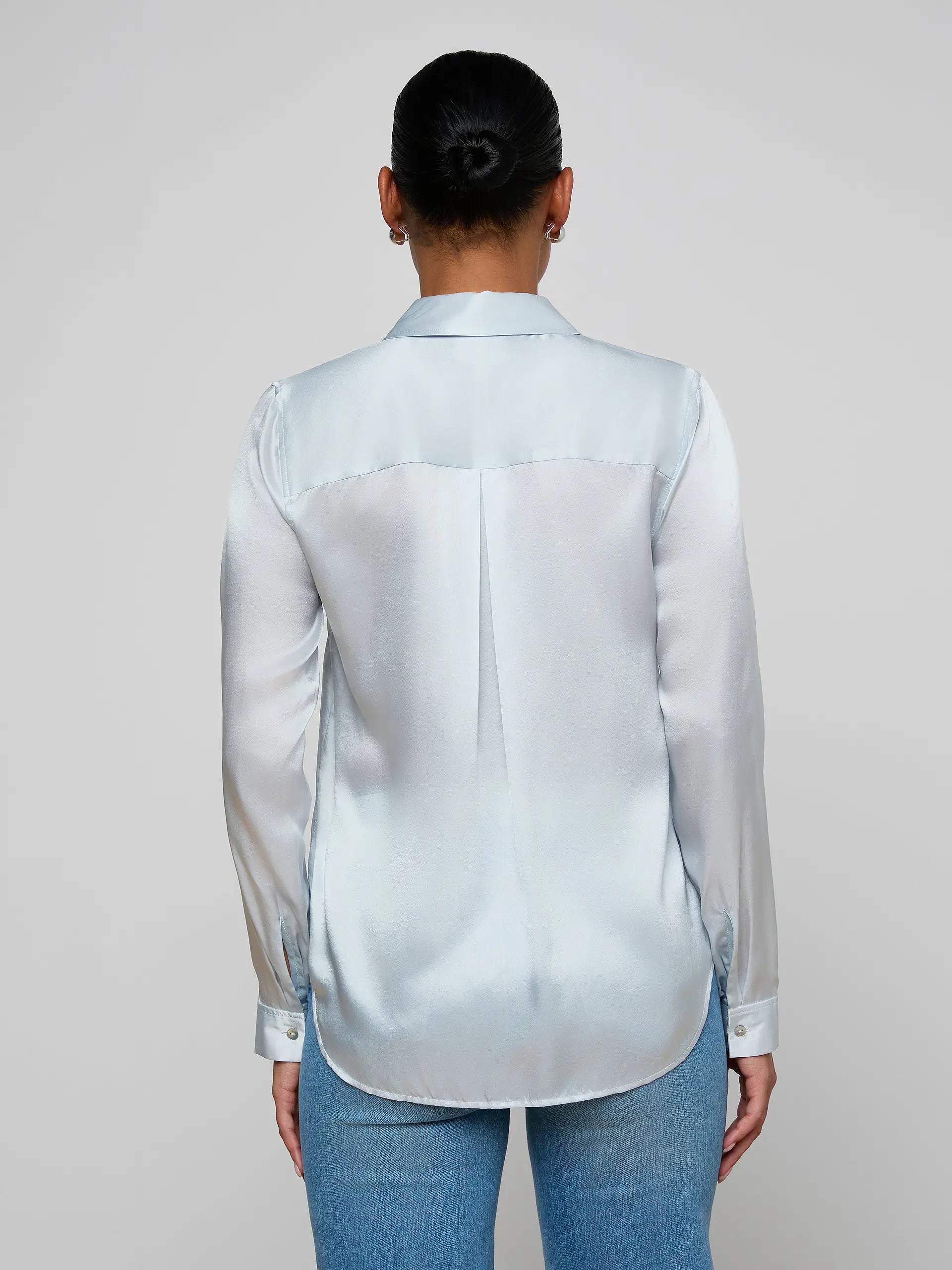 Blouse en soie Tyler L'Agence Bleu brume pâle