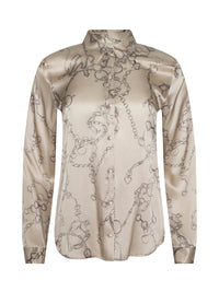 L'Agence Blouse en soie Tyler Multi doux macadamia Petite chaîne mors