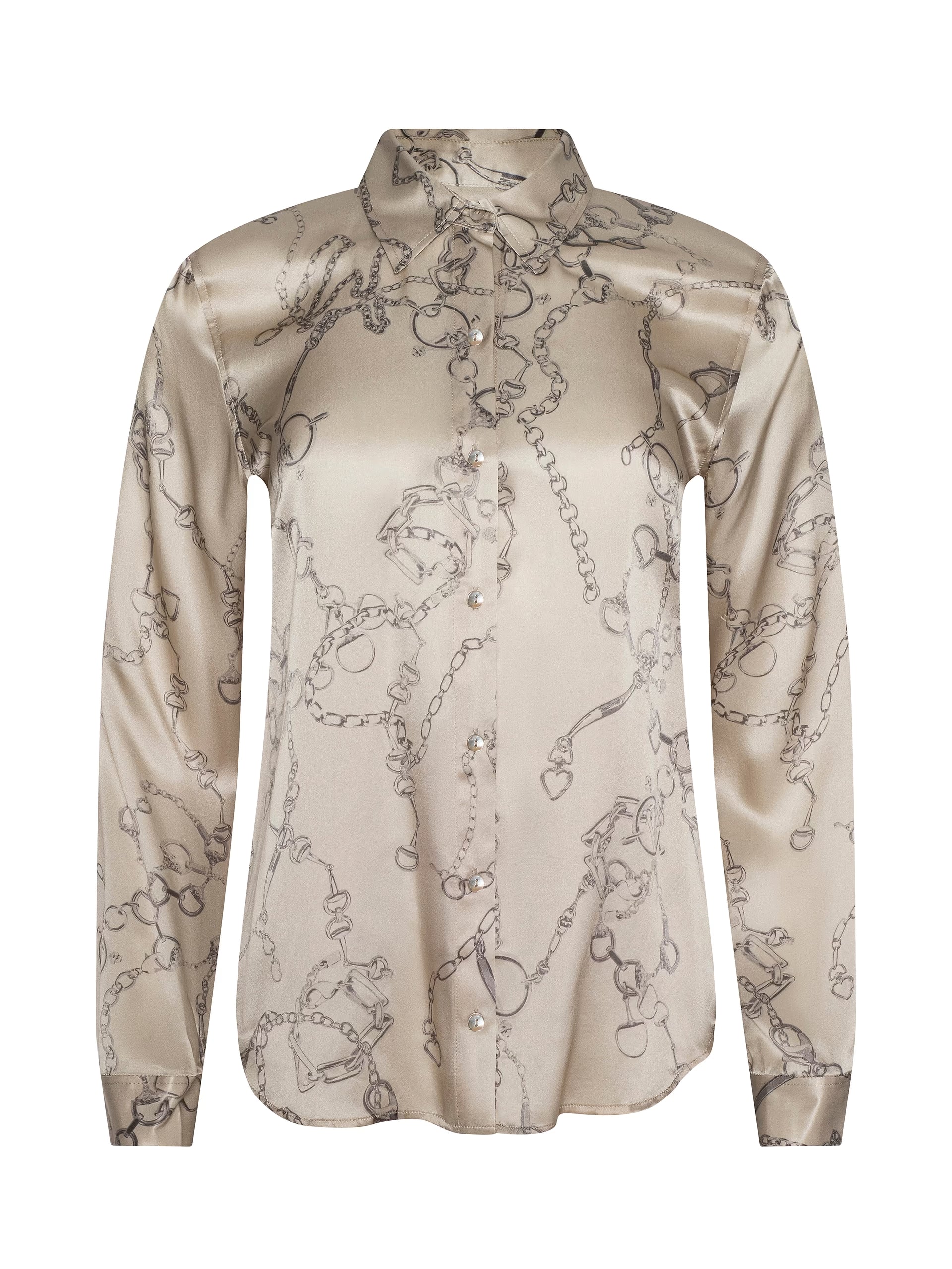 L'Agence Blouse en soie Tyler Multi doux macadamia Petite chaîne mors