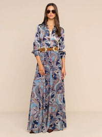 L'Agence Tyler Long-Sleeve Blouse - Midnight Multi Besarabian Paisley
