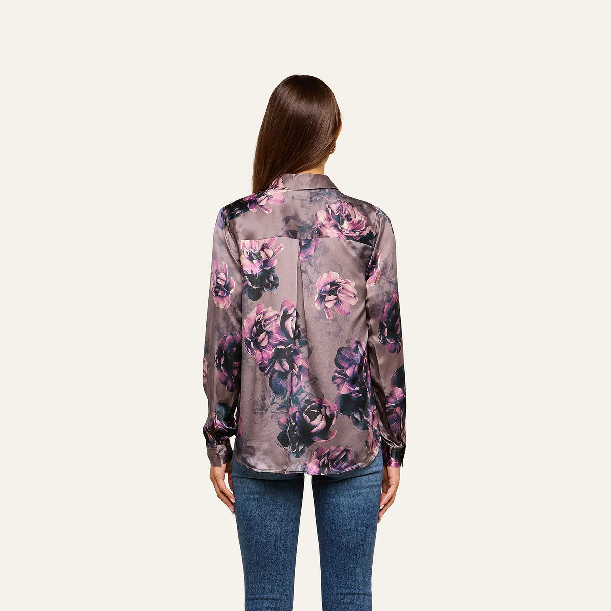 L'Agence Tyler Long-Sleeve Blouse Concord Grape Multiphoto Floral