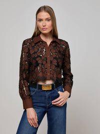 L'Agence Seychelle Cropped Blouse