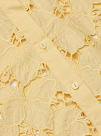 Blouse courte en broderie anglaise Seychelle L'Agence Sorbet citron