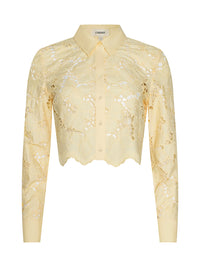 Blouse courte en broderie anglaise Seychelle L'Agence Sorbet citron