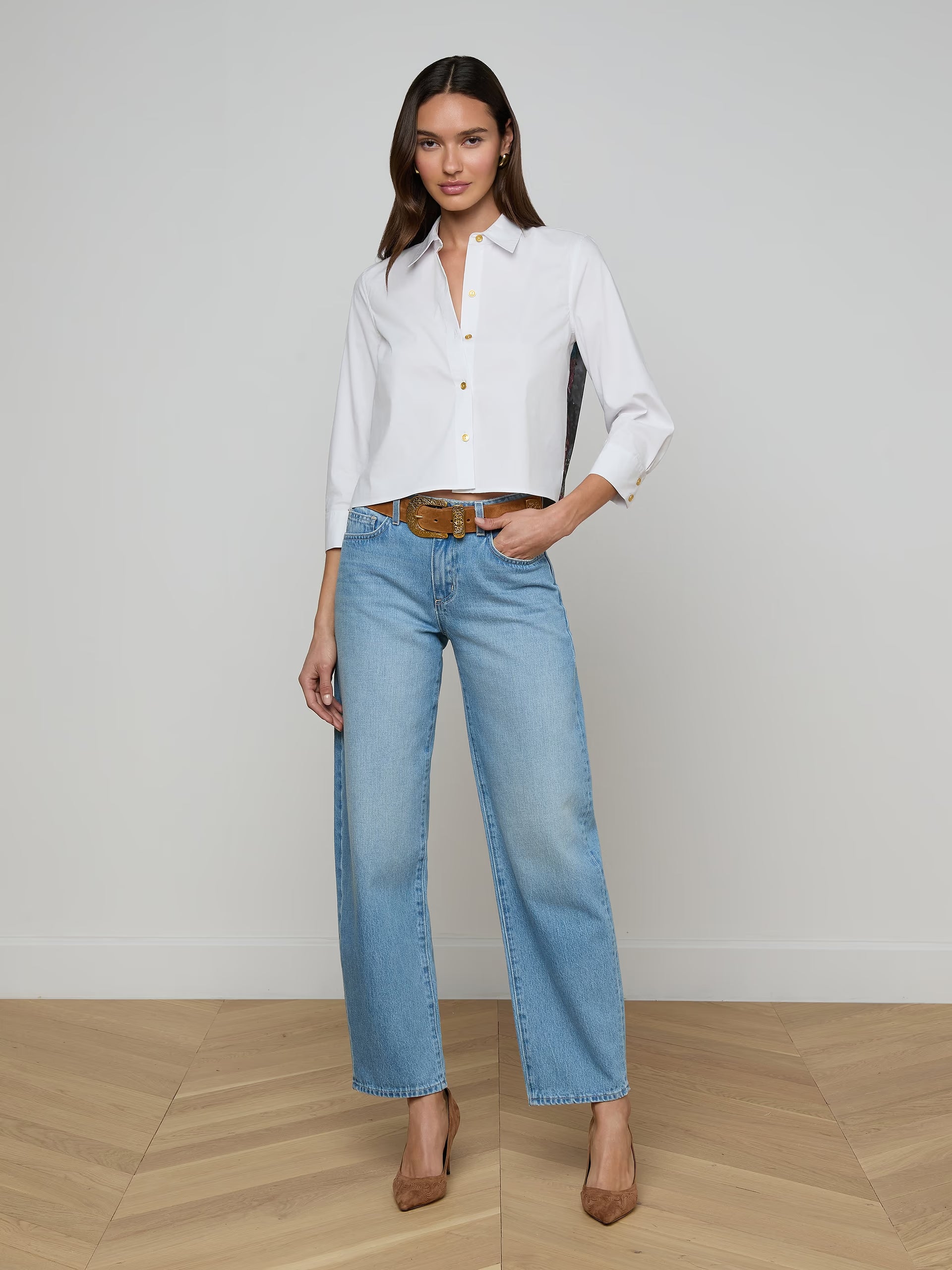 L'Agence Fawn Floral Print Shirt