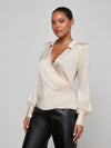 L'Agence Bernice Satin Wrap Blouse
