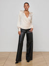 L'Agence Bernice Satin Wrap Blouse