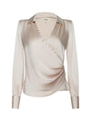 L'Agence Bernice Satin Wrap Blouse