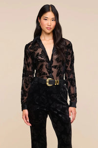 L'Agence Laurent Button-Up Blouse Black Butterfly