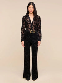 L'Agence Laurent Button-Up Blouse Black Butterfly