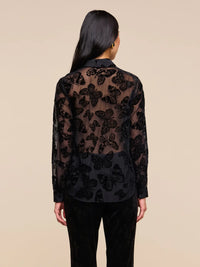 L'Agence Laurent Button-Up Blouse Black Butterfly