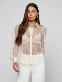 L'Agence Sophie Long-Sleeved Blouse Ecru