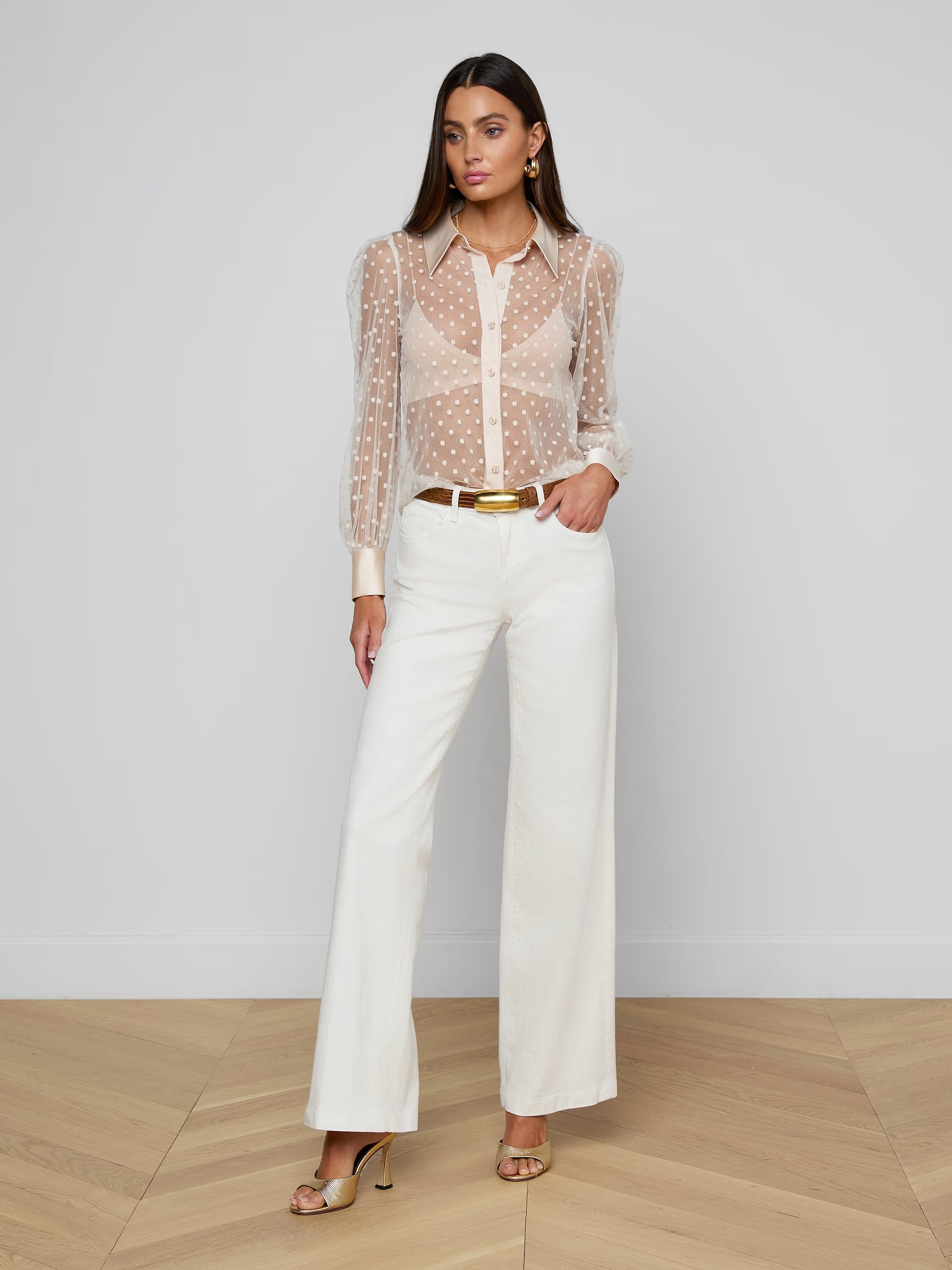 L'Agence Sophie Long-Sleeved Blouse Ecru