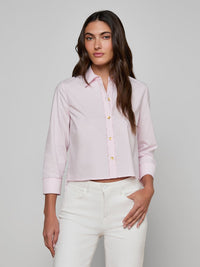 Chemise Fawn L'Agence Rose camée pâle Écharpe graphique chaîne